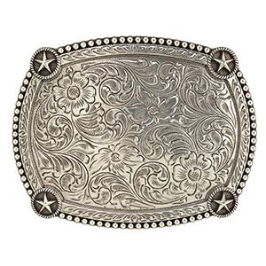 Ariat Rectangular Bead-Edge Star-Corner Buckle