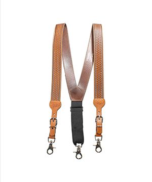 Nocona Natural Basket-Weave Embroidered Gallus Suspenders