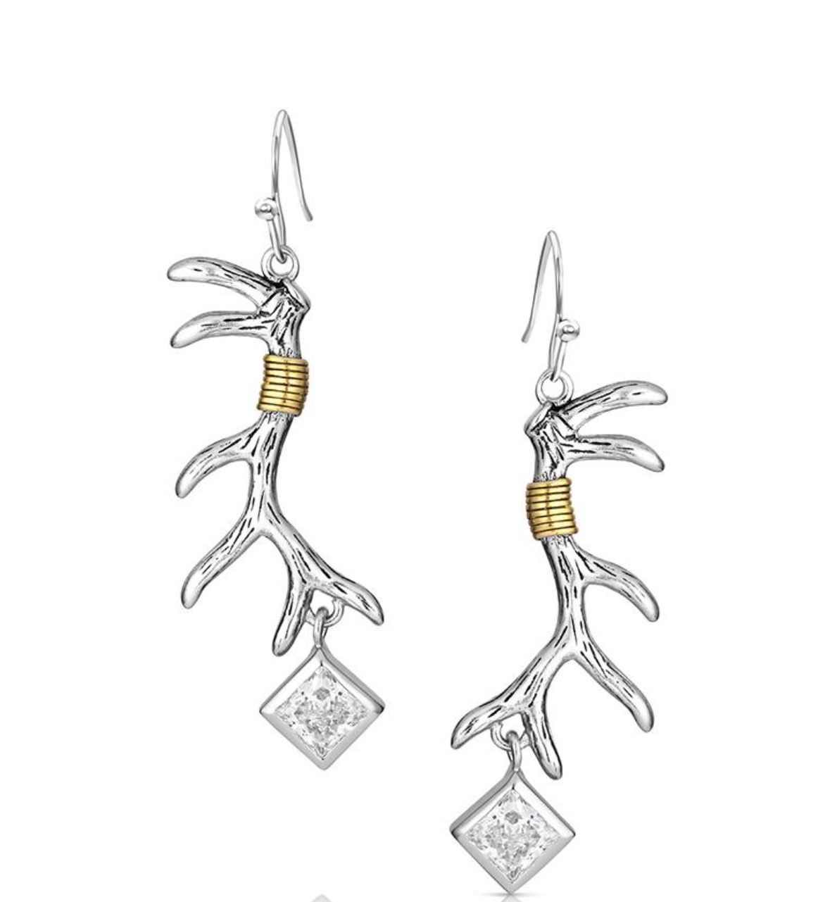 Montana Silversmiths Antler Crystal Earrings