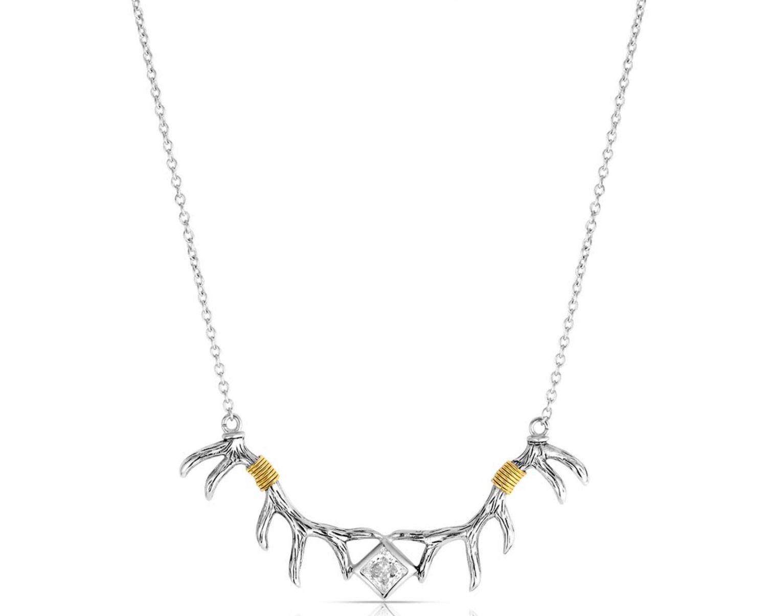 Montana Silversmiths Antler with Crystal Necklace