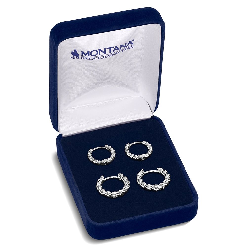 Montana Silversmiths Twisted Up Hoop Earring Set