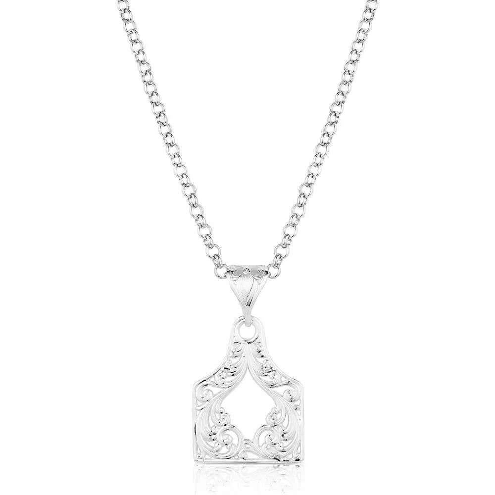 Montana Silversmiths Out West Cow Tag Necklace