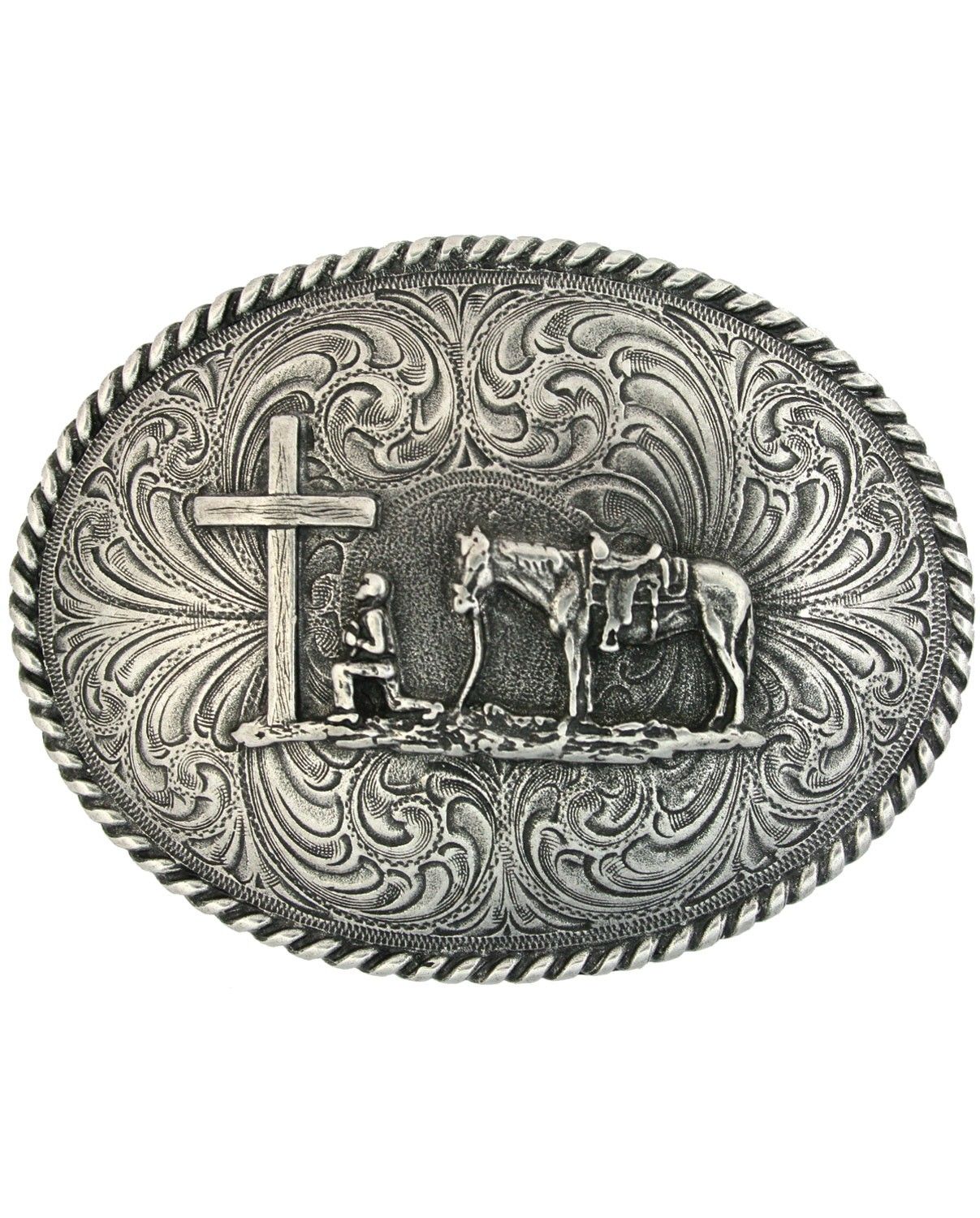 Montana Silversmiths Western Standard Buckle with Praying Cowboy