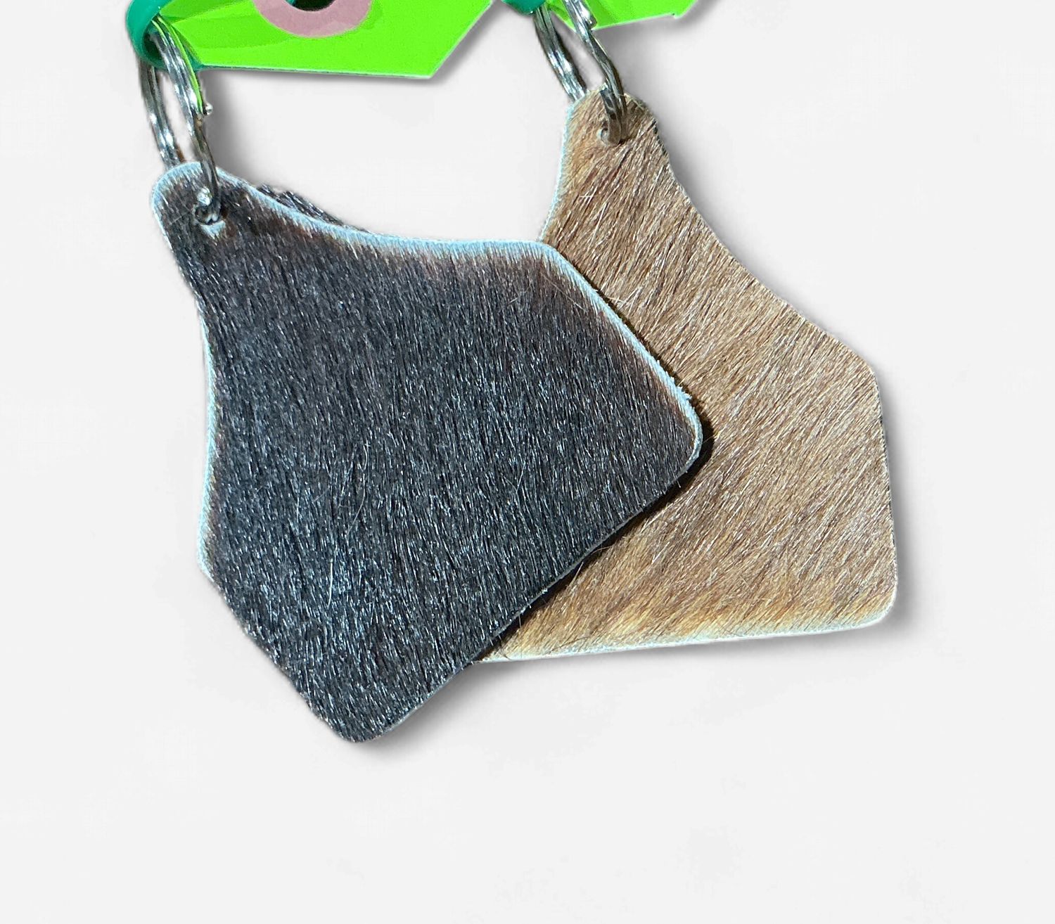 Rustic Leather Designs Keychain Ear Tag, Made of Cowhide