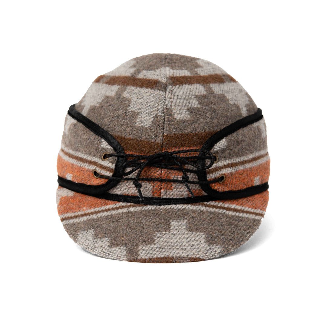 Crown Cap Navajo Wool Blend Railroad Hat - Orange
