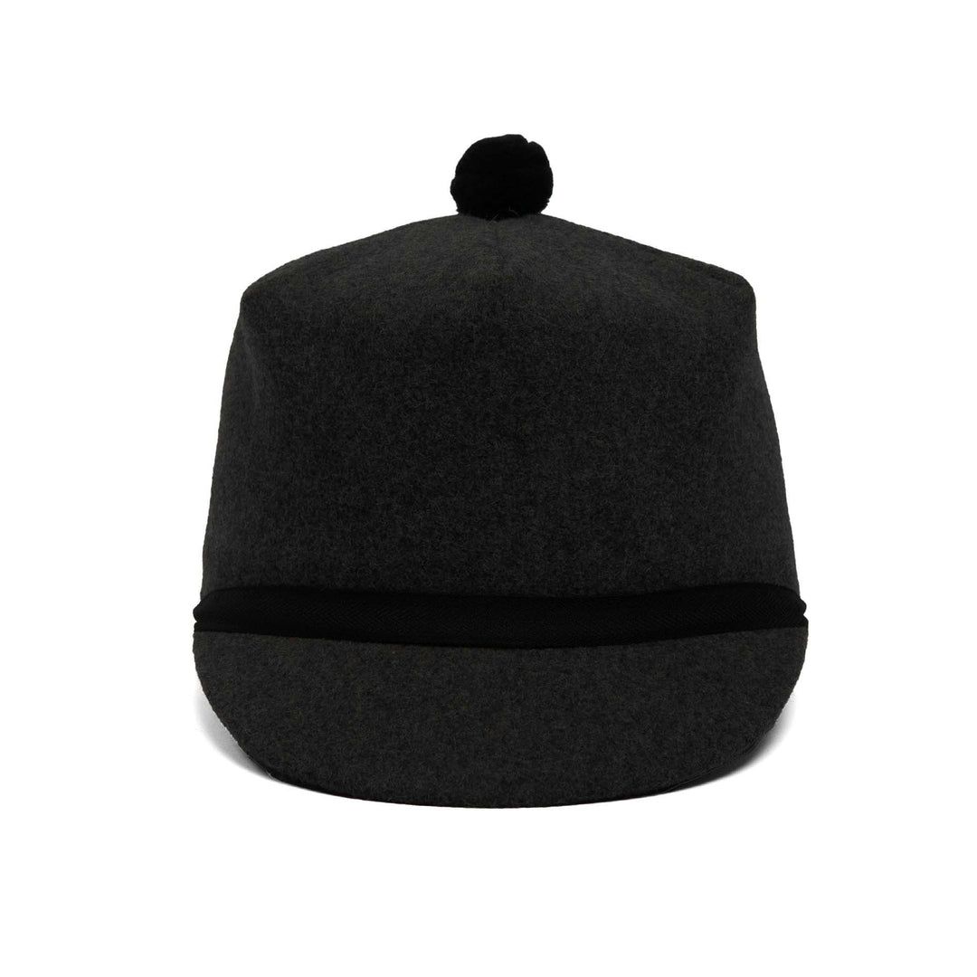 Crown Cap Melton Stockman Cap with Inner 3/4 Earband - Black
