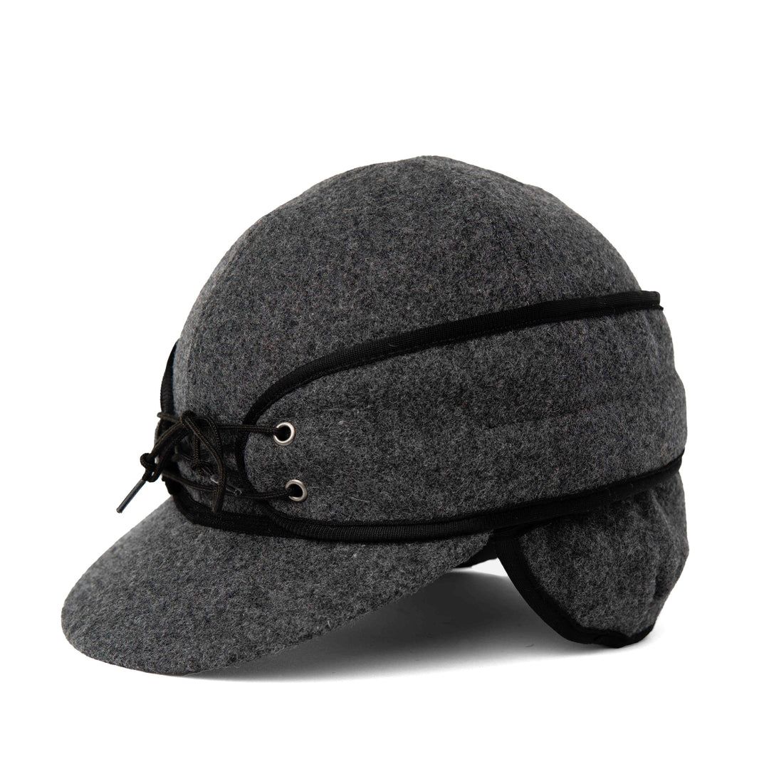 Crown Cap Classic Wool Blend Railroad Hat - Charcoal