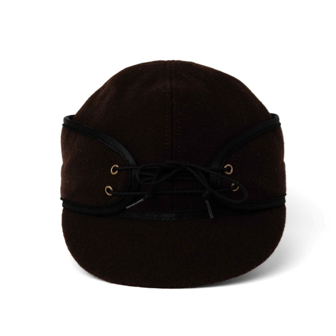 Crown Cap Classic Wool Blend Railroad Hat - Brown