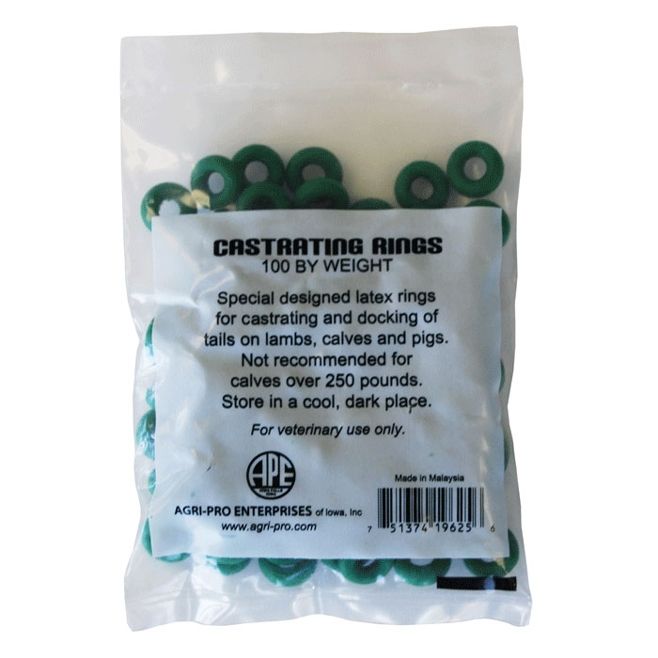Agri-Pro Green Castrating Bands 100 Count 119625