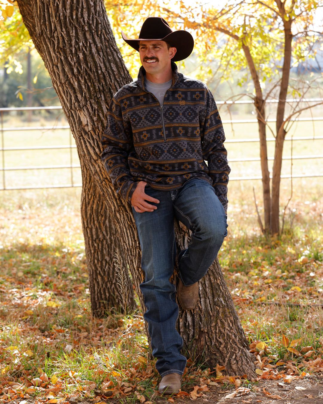 Cinch Men's Charcoal 1/2 Zip Pullover
