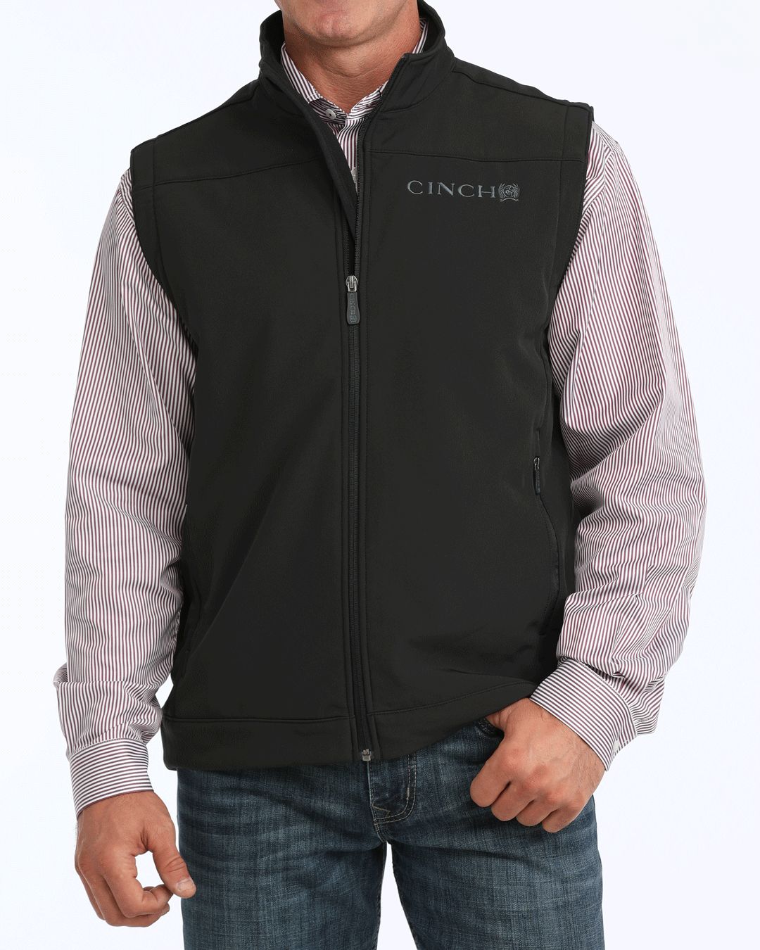 Cinch Men's Black Solid Bonded Vest