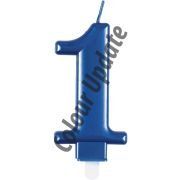 Metallic Blue Number 1 Birthday Candle