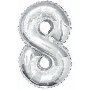 34in Silver Glitz Numeral 8