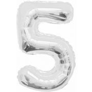 34in Silver Glitz Numeral 5