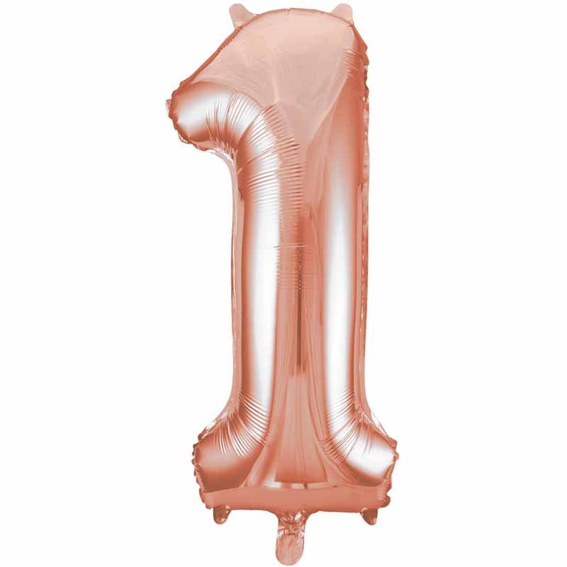 Uninflated 34in Rose Gold Numeral 1