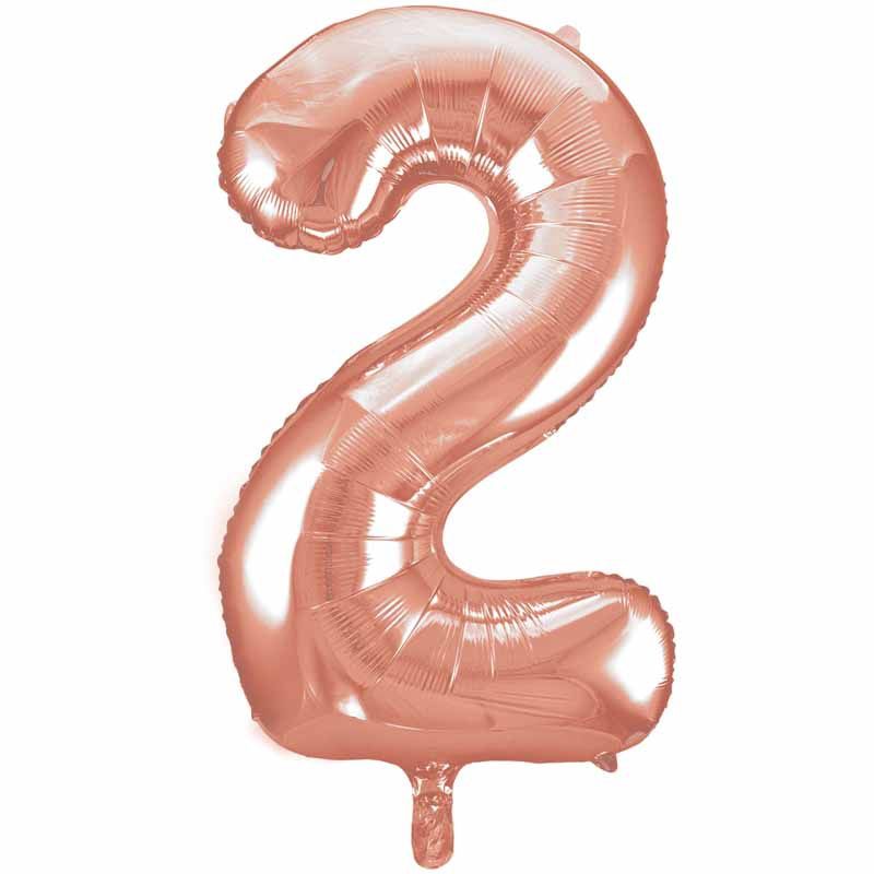 Uninflated 34in Rose Gold Numeral 2