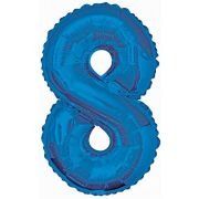 34in Blue Glitz Numeral 8