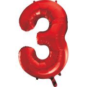 34in RED NO.3 JUMBO FOIL BALLOON