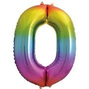 34in Rainbow Numeral Foil 0