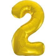 34in CLASSIC GOLD NUMBER 2 FOIL BALLOON