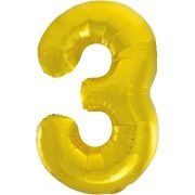 34in CLASSIC GOLD NUMBER 3 FOIL BALLOON