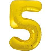34in CLASSIC GOLD NUMBER 5 FOIL BALLOON