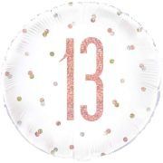 18in GLITZ ROSE GOLD 13 FOIL BALLOON