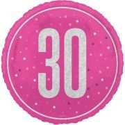 18in GLITZ PINK 30TH BIRTHDAY FOIL BALLOON