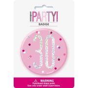 3in GLITZ PINK 30 BADGE