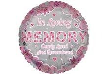 18in IN LOVING MEMORY PINK REMEMBRANCE FOIL BALLOON