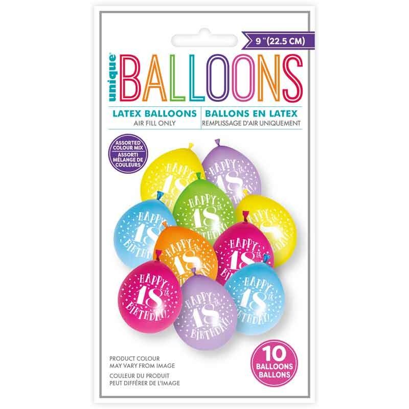 9in Happy 18th Birthday Balloons