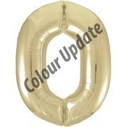 34in Gold Glitz Numeral 0