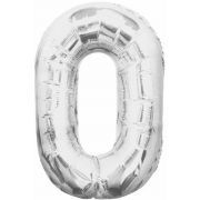 34in Silver Glitz Numeral 0