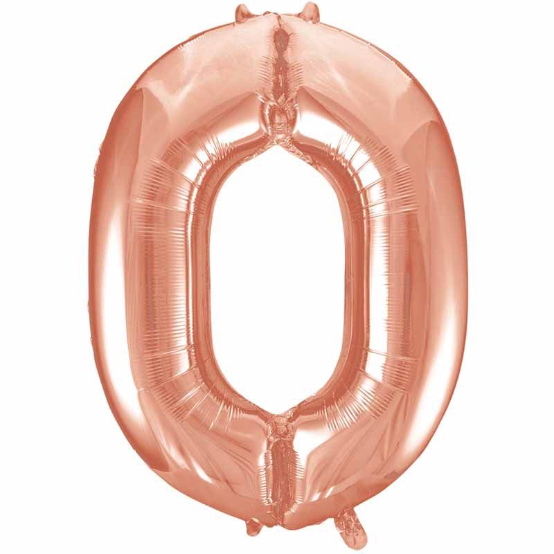 Uninflated 34in Rose Gold Numeral 0