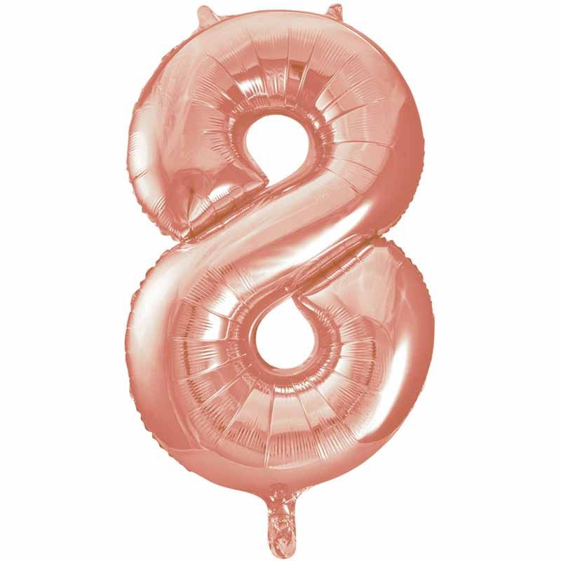 Uninflated 34in Rose Gold Numeral 8