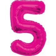 34in Pink Glitz Numeral 5
