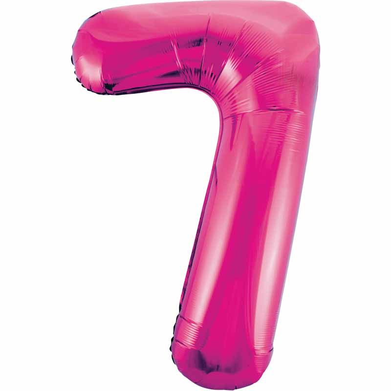 Uninflated 34in Pink Glitz Numeral 7