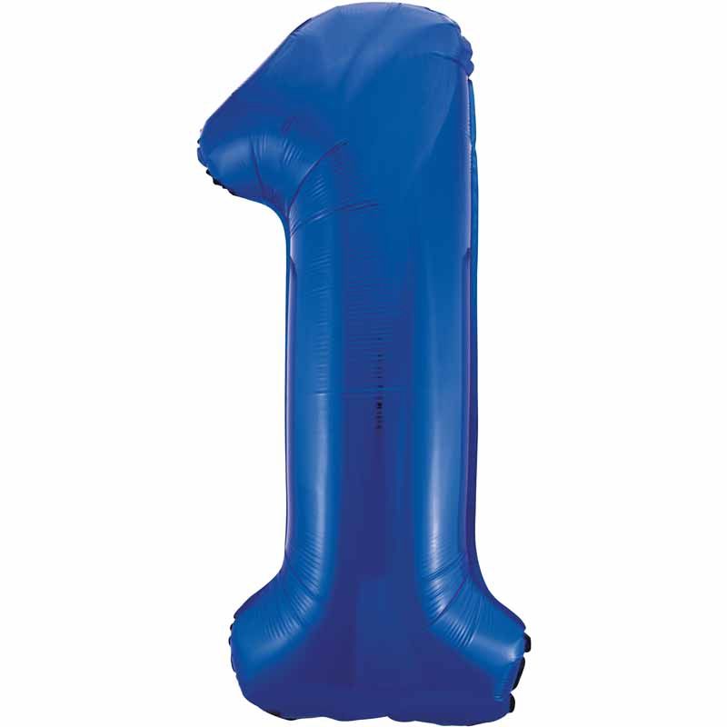 Uninflated 34in Blue Glitz Numeral 1