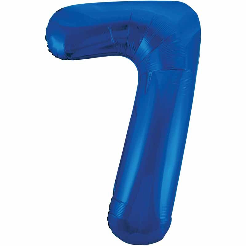 Uninflated 34in Blue Glitz Numeral 7