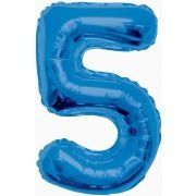 34in Blue Glitz Numeral 5