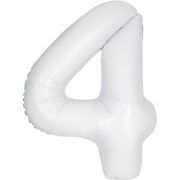 34in MATTE WHITE NUMBER 4 FOIL BALLOON