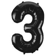 34in BLACK NUMBER 3 JUMBO FOIL BALLOON
