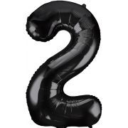 34in BLACK NUMBER 2 JUMBO FOIL BALLOON