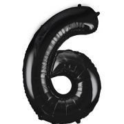 34in BLACK NUMBER 6 JUMBO FOIL BALLOON
