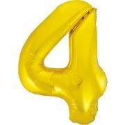 34in CLASSIC GOLD NUMBER 4 FOIL BALLOON
