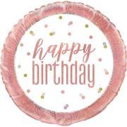 18in GLITZ ROSE GOLD BIRTHDAY FOIL BALLOON