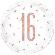 18in Glitz Rose Gold 16 Foil Balloon