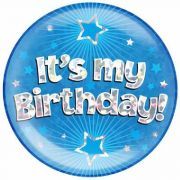 6in Its My Birthday Blue Jumbo Badge