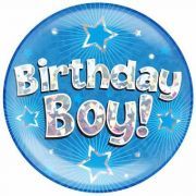 6in Birthday Boy Blue Jumbo Badge