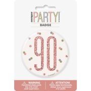 3in GLITZ ROSE GOLD 90 BADGE
